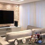 Cortinas de Tecido na sala de TV